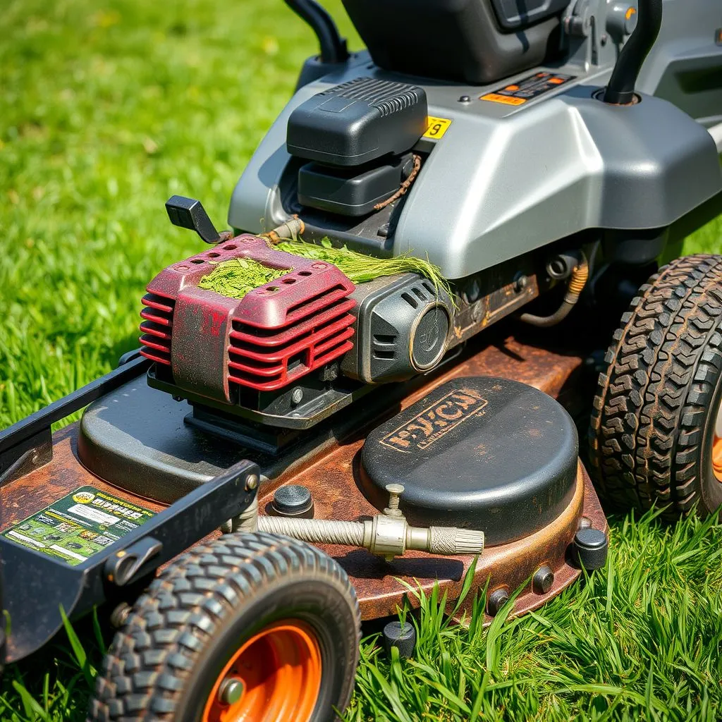Tracteur tondeuse qui sarrete a chaud