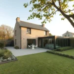 Extension moderne d'une maison avec baies vitrées